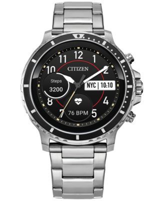 Men's CZ Smart HR Stainless Steel Bracelet Touchscreen Smart Watch 46mm