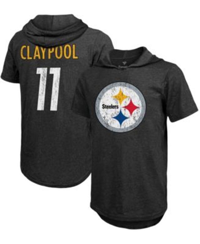 Fanatics Men's Chase Claypool Gold-Tone Pittsburgh Steelers Player Name  Number Tri-Blend Hoodie T-shirt