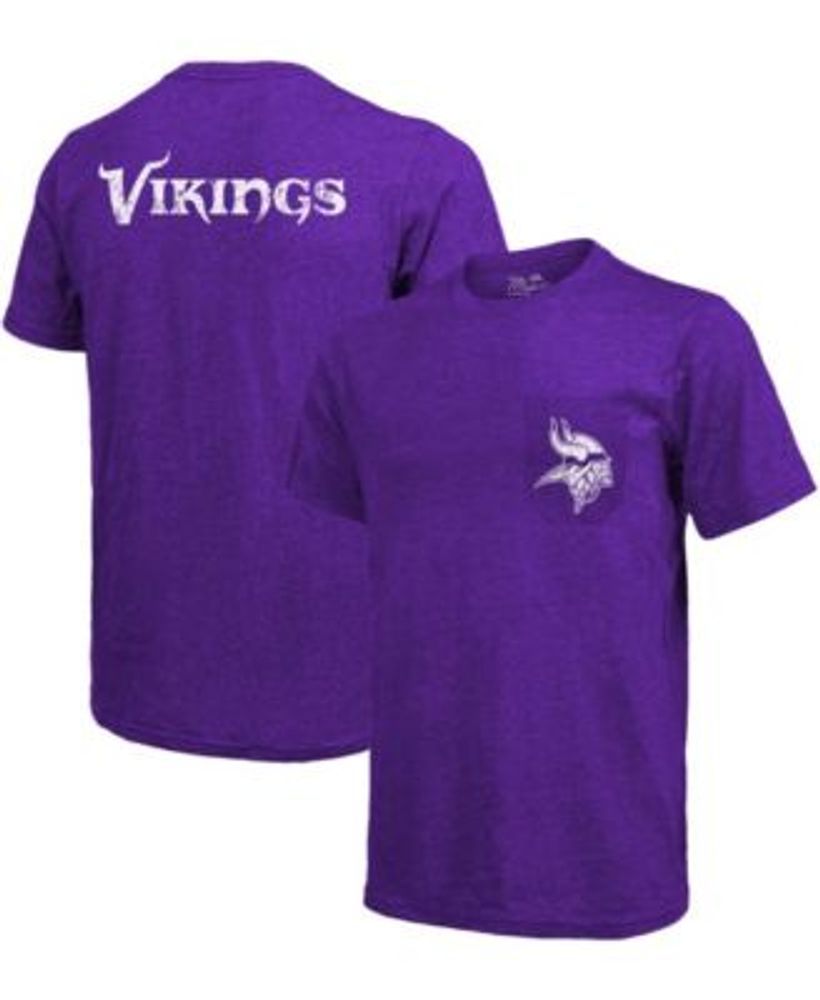 Majestic Minnesota Vikings Tri-Blend Pocket T-shirt - Heathered Purple