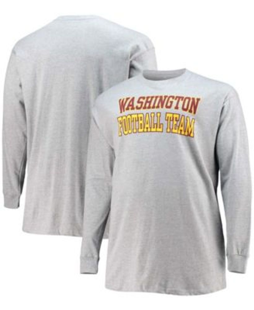 Fanatics Men's Big and Tall Heathered Gray Washington Football Team  Practice Long Sleeve T-shirt