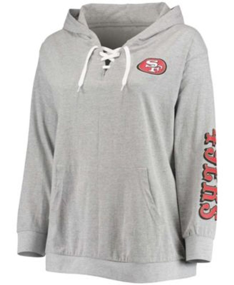 Fanatics Women's Plus Heathered Gray Seattle Seahawks Lace-Up Pullover  Hoodie