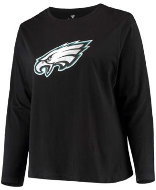 Philadelphia Eagles Touch Women's Plus Size Free Agent Long Sleeve T-Shirt  - Black