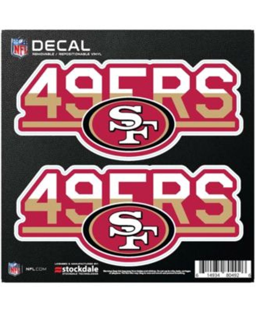 Stockdale Multi San Francisco 49Ers 6 x 6 Two-Tone Repositionable Decal  Set, Pack of 2