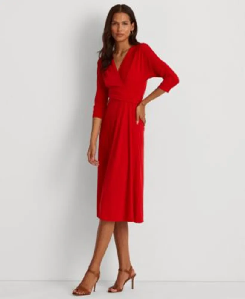 Lauren Ralph Lauren Surplice Jersey A-Line Dress | Foxvalley Mall