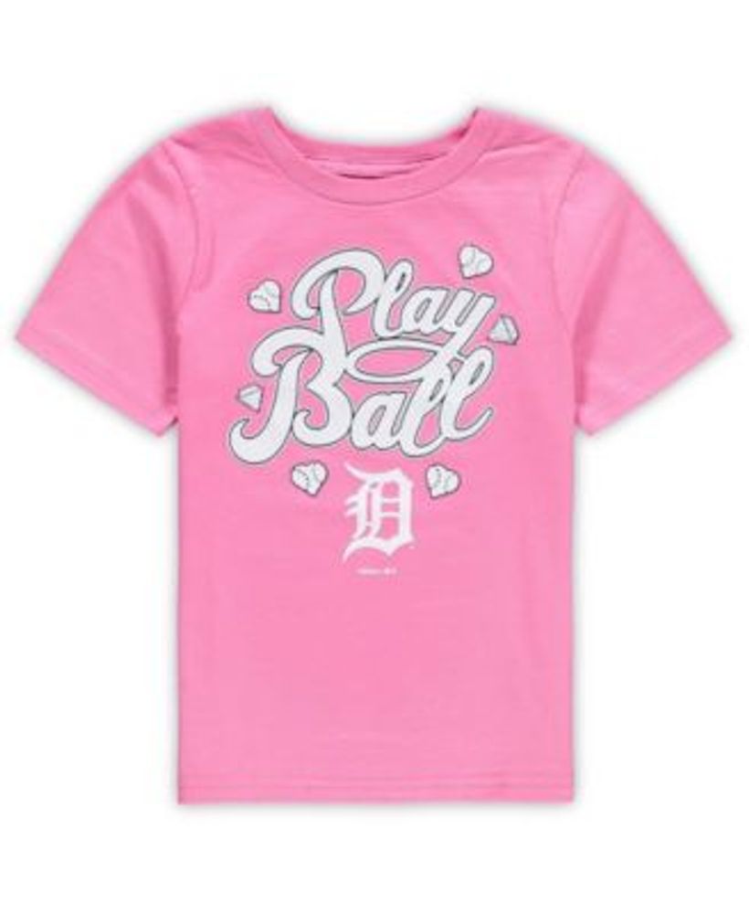 Outerstuff Girls Youth White Atlanta Braves Ball Striped T-Shirt Size: Medium