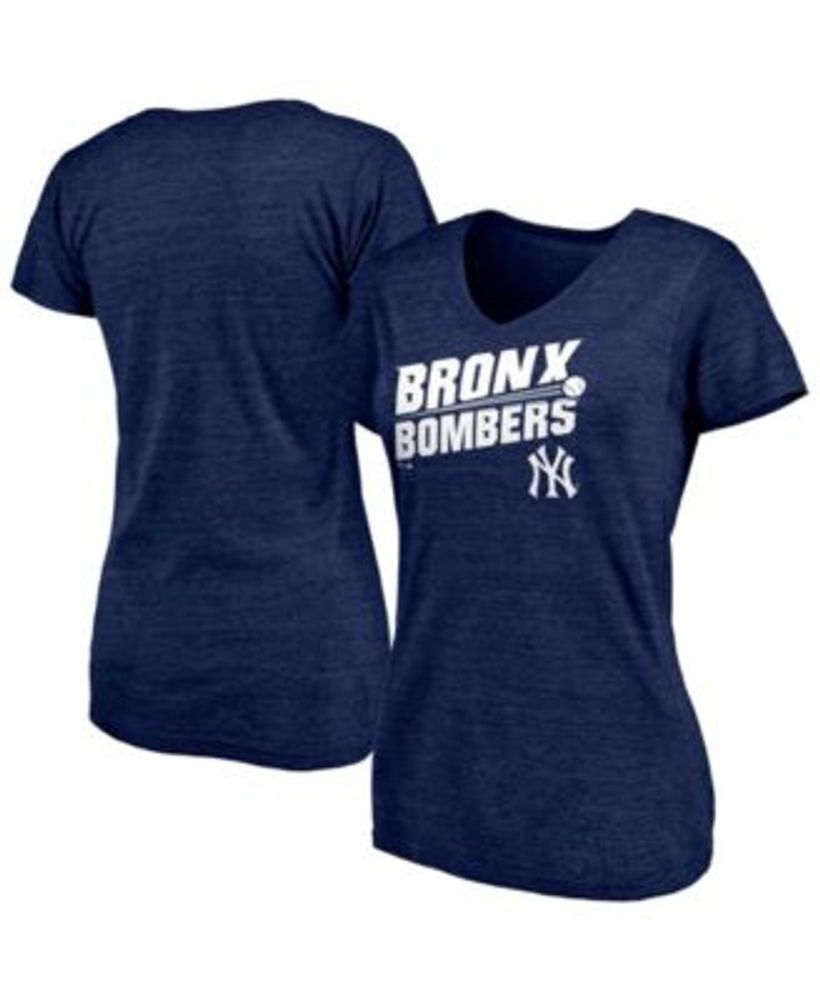 Women's Fanatics Branded Heathered Navy Detroit Tigers Wordmark V-Neck Tri-Blend T-Shirt