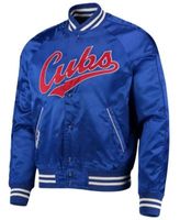 Men's Royal/White Chicago Cubs Logo Full-Zip Varsity Jacket