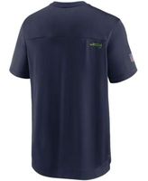 Nike Men's College Navy and Neon Green Seattle Seahawks Pop Performance  T-shirt