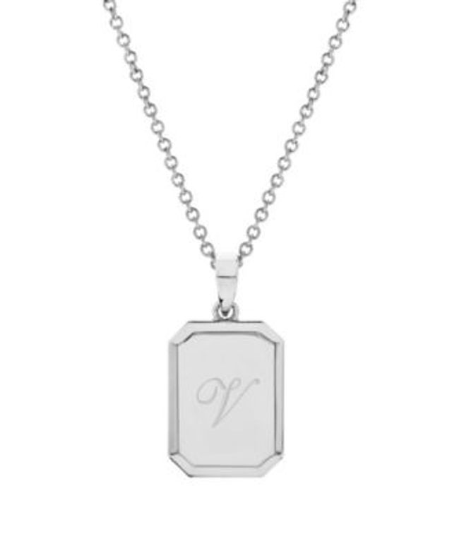 Macy's Sterling Silver Necklace, Four Photo Engraved Locket - Multi