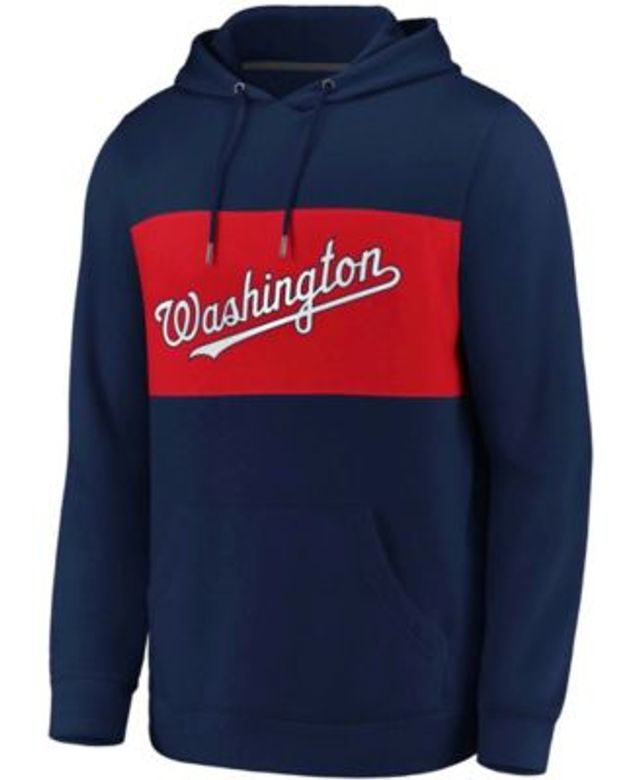 Men's Fanatics Branded Red/Navy Washington Nationals Last Whistle Pullover  Hoodie