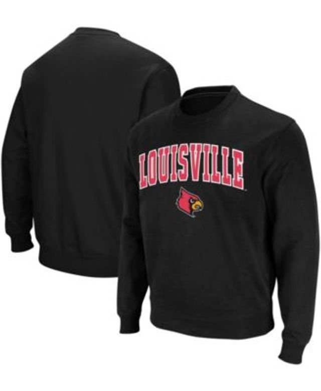 Colosseum Men's Red Louisville Cardinals Arch and Logo Crew Neck