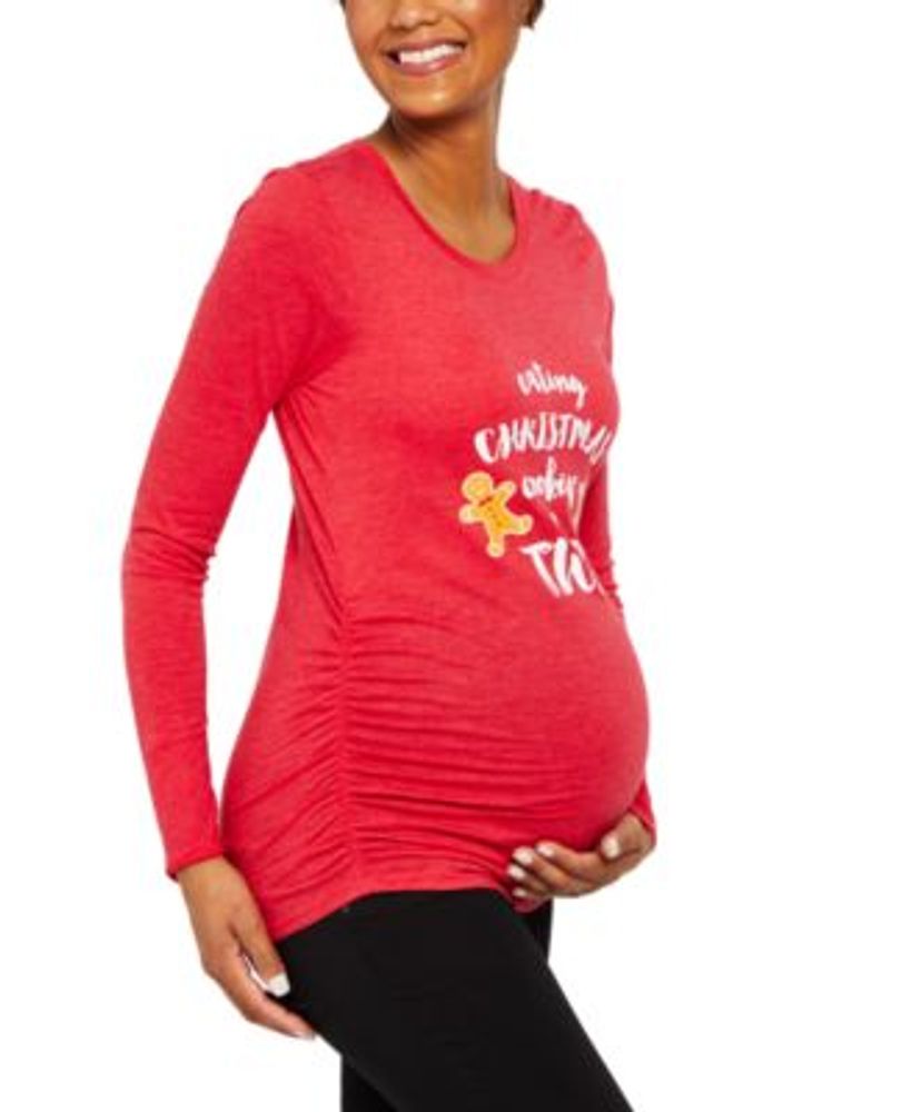Plus Christmas Cookies Graphic-Print Maternity Top