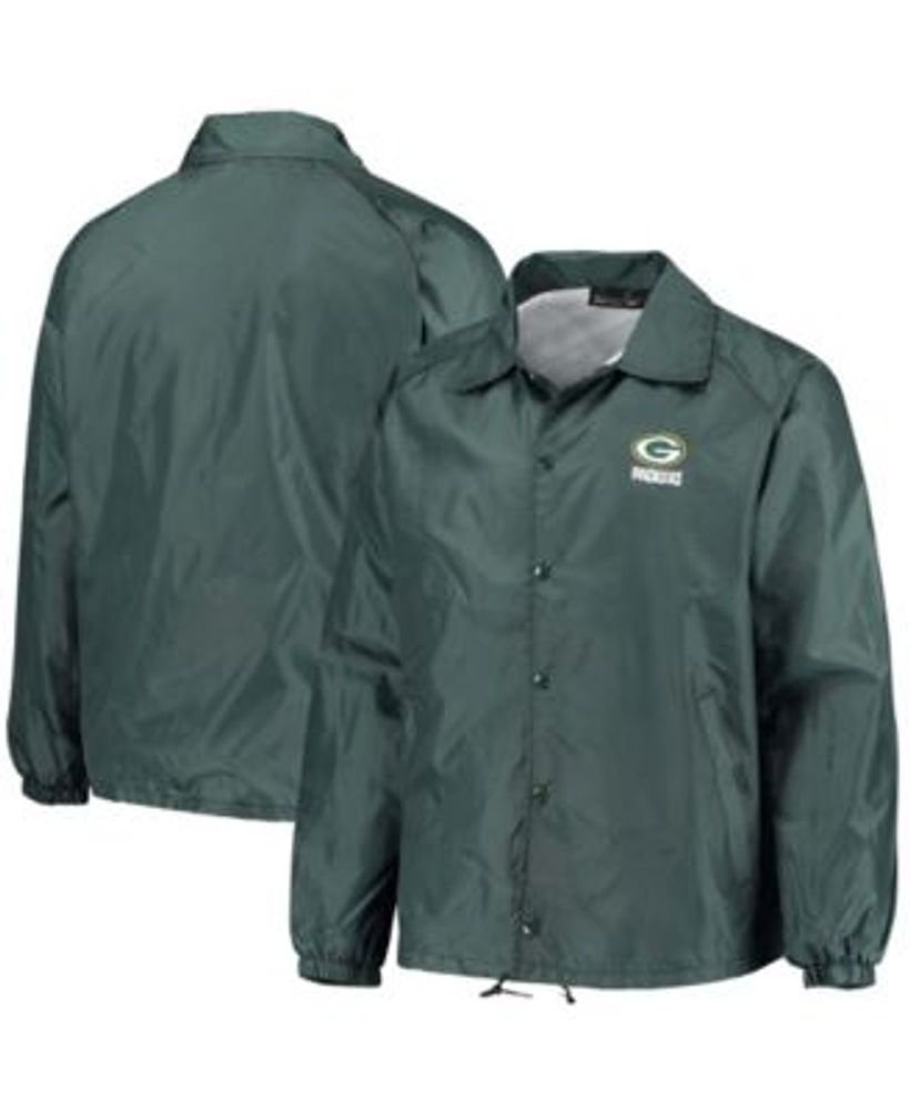 Dunbrooke Men's Green Green Bay Packers Coaches Classic Raglan Full-Snap Windbreaker Jacket