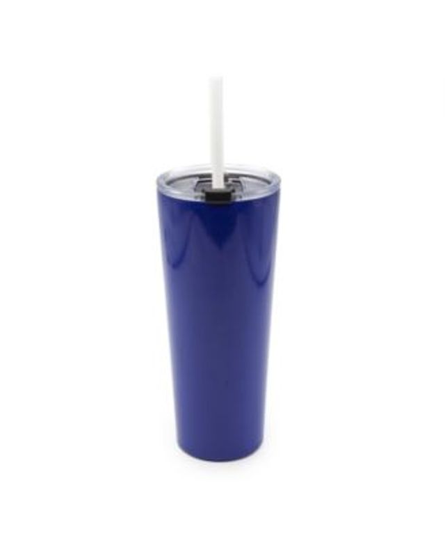 Cambridge Set Of 2 24Oz Multi-Color Stripe Insulated Straw Tumblers