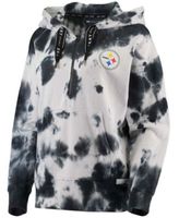 DKNY Women's White, Black Pittsburgh Steelers Dakota Oversized Tie-Dye  Half-Zip Hoodie - Macy's