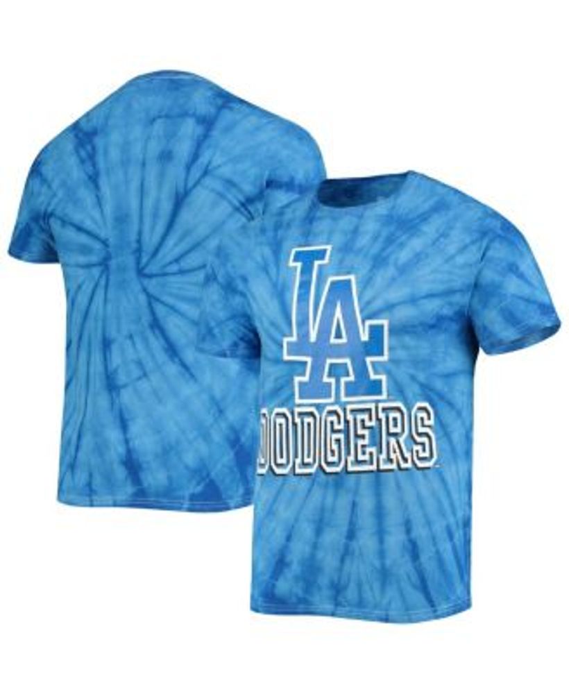 Stitches Men's Royal Los Angeles Dodgers Spider Tie-Dye T-shirt