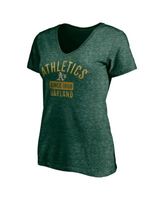 Lids Oakland Athletics Fanatics Branded Women's Core Official Logo V-Neck T- Shirt - Heathered Gray