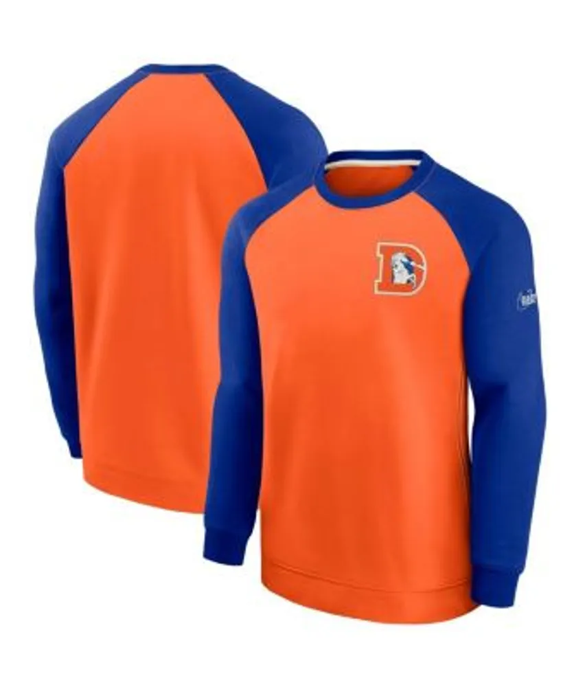 Men's Nike Orange/Brown Cleveland Browns Throwback Raglan Long Sleeve  T-Shirt