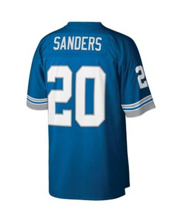 Men's Mitchell & Ness Barry Sanders Blue/Silver Detroit Lions Big & Tall  Split Legacy Retired