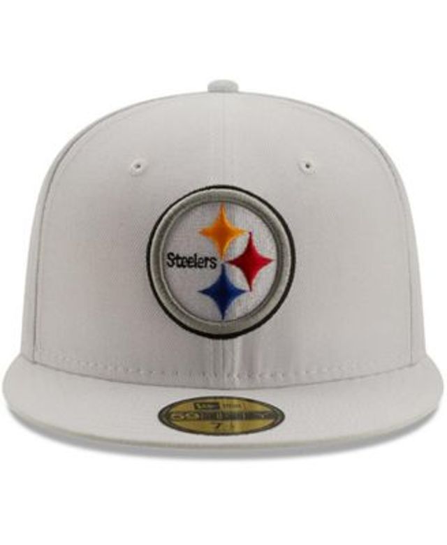 Men's New Era Black Pittsburgh Steelers Super Bowl Patch 59FIFTY Fitted Hat