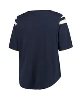 Women's Junk Food Navy Chicago Bears Half-Sleeve Mock Neck T-Shirt