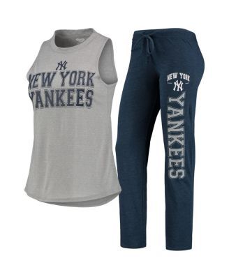 Men's New Era Heathered Gray New York Yankees Muscle Tank Top