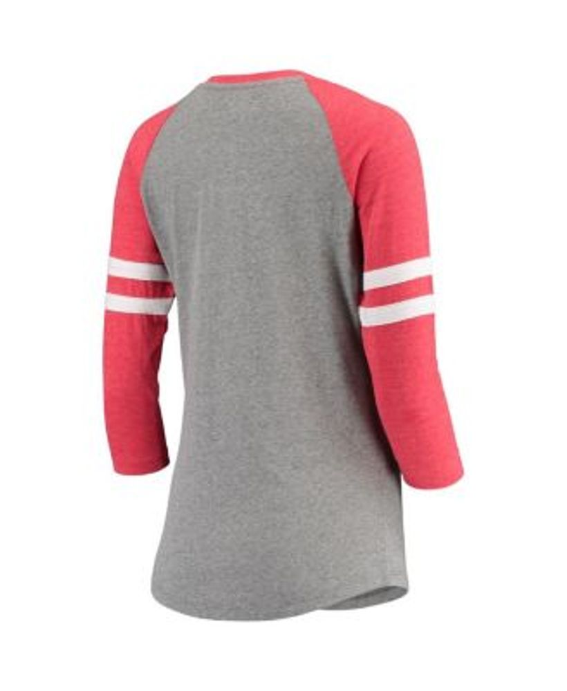 Women's New Era Red Kansas City Chiefs Raglan Lace-Up T-Shirt