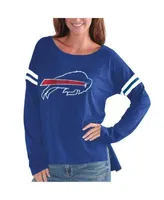 Women's '47 Royal Buffalo Bills Bills Mafia Splitter V-Neck Long Sleeve  T-Shirt