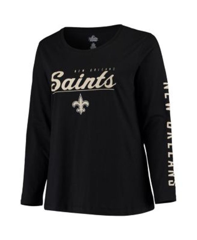 New Orleans Saints Nike Women's Prime Split Long Sleeve T-Shirt - Black