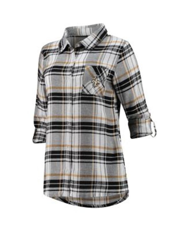 Women's Concepts Sport Black/Gold Pittsburgh Steelers Accolade Flannel Long  Sleeve Button-Up Nightshirt