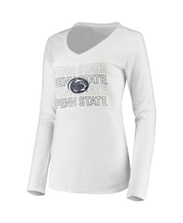 Women's Concepts Sport White/Navy Atlanta Braves Long Sleeve V-Neck T-Shirt & Gauge Pants Sleep Set Size: 3XL
