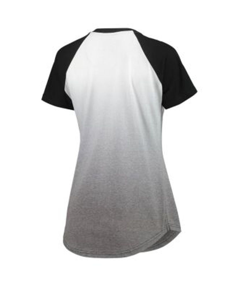 Touch Women's Red and White Boston Sox Shortstop Ombre Raglan V-Neck T-shirt