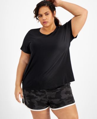 Plus Mesh-Back T-Shirt, Created for Macy's