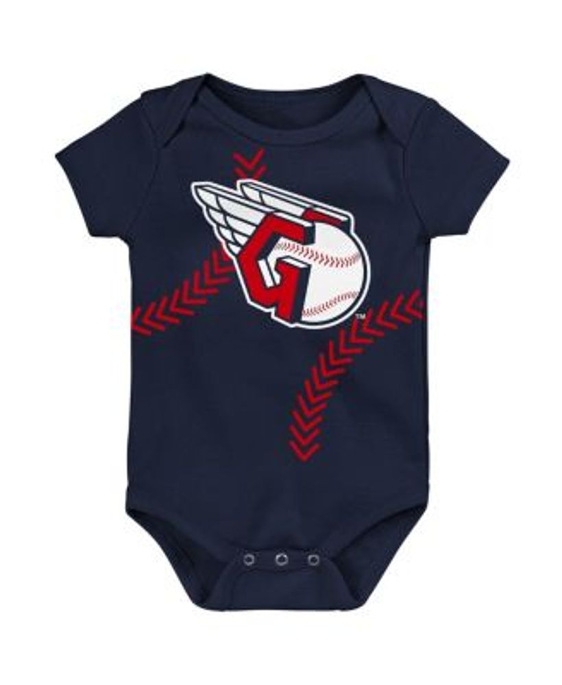 Newborn Navy/Red Cleveland Guardians Double Two-Pack Bodysuit Set