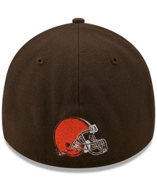 Men's New Era Brown Cleveland Browns Jersey Stripe 39THIRTY Flex Fit Hat