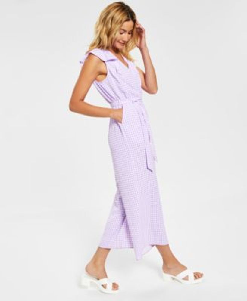 Mommy & Me Women's Cropped Gingham Jumpsuit, Created for Macy's
