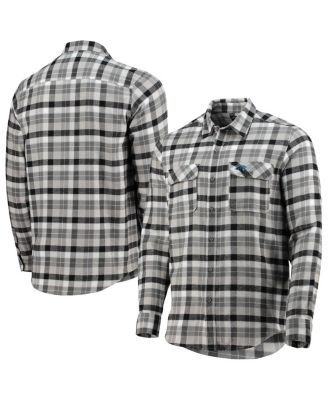 Pittsburgh Steelers Antigua Women's Ease Flannel Button-Up Long Sleeve Shirt  - Black/Gray