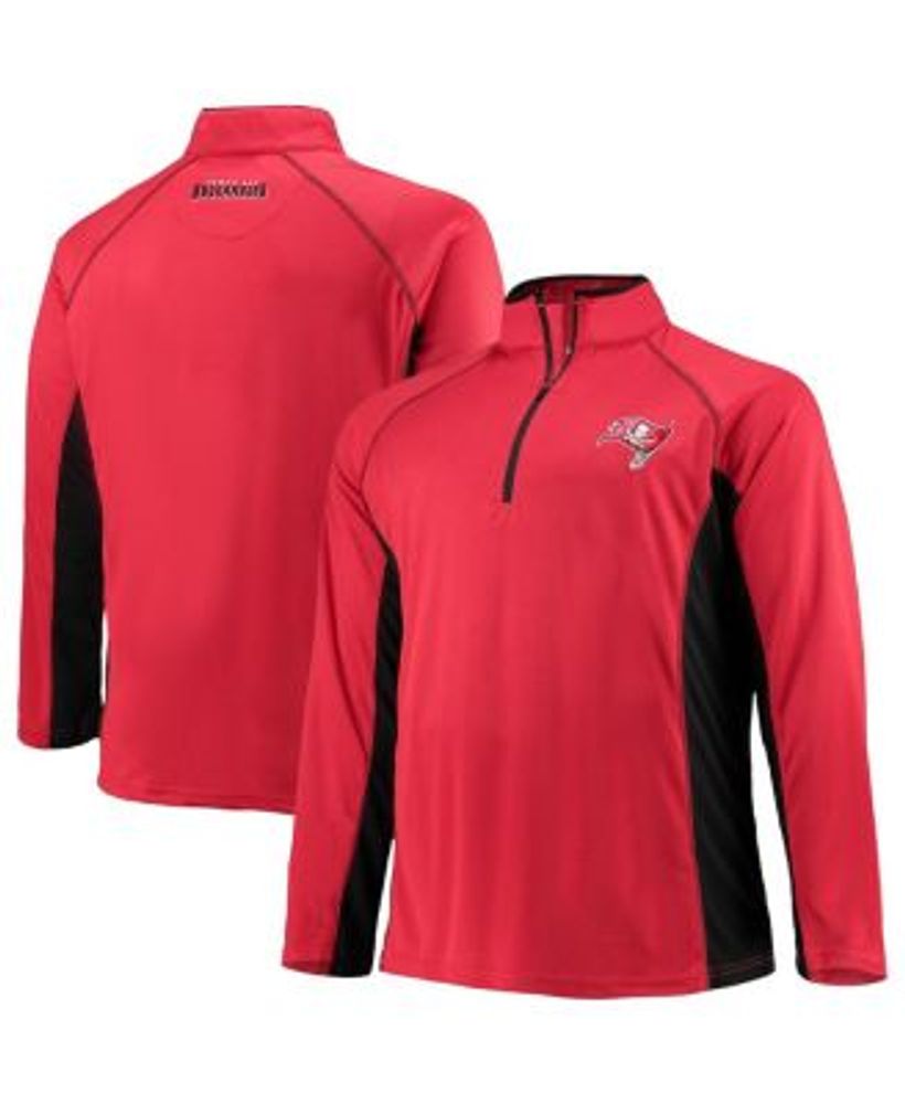 Fanatics Men's Branded Red, Black Tampa Bay Buccaneers Big and Tall  Polyester Quarter-Zip Raglan Jacket