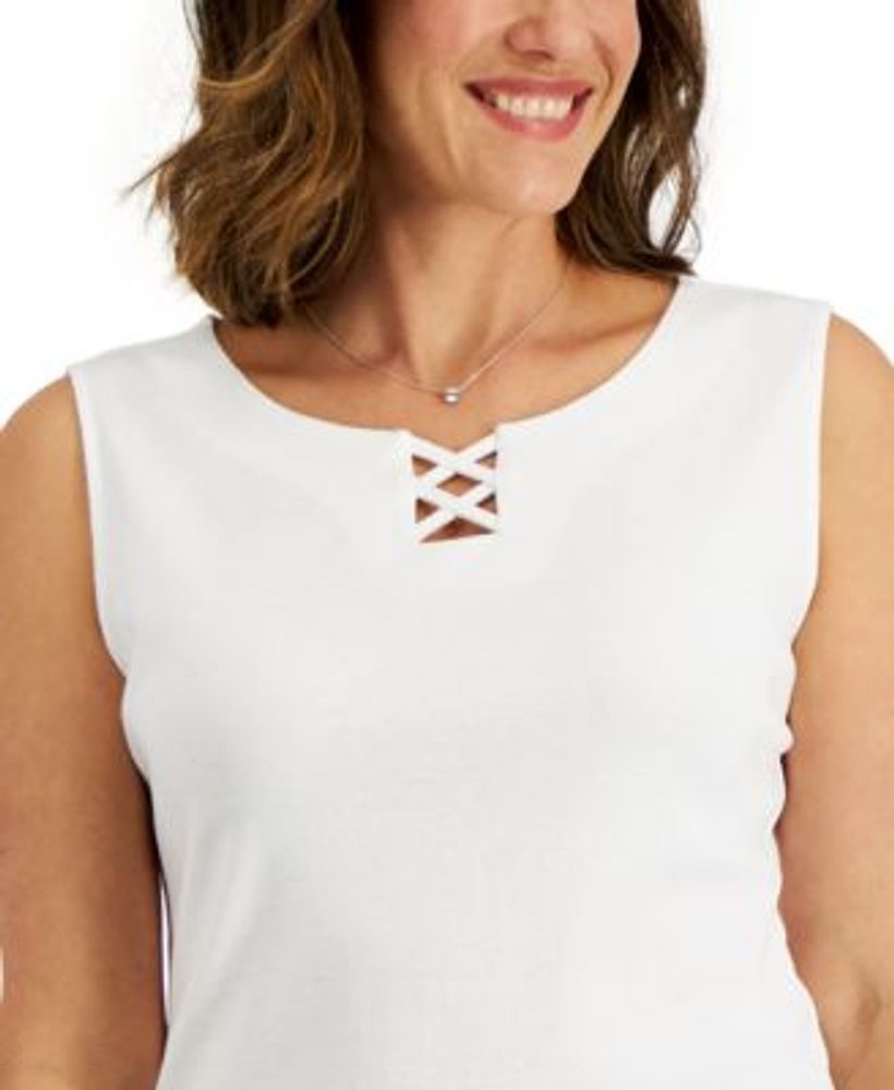 Women's Cotton Crisscross Tank Top, Created for Macy's