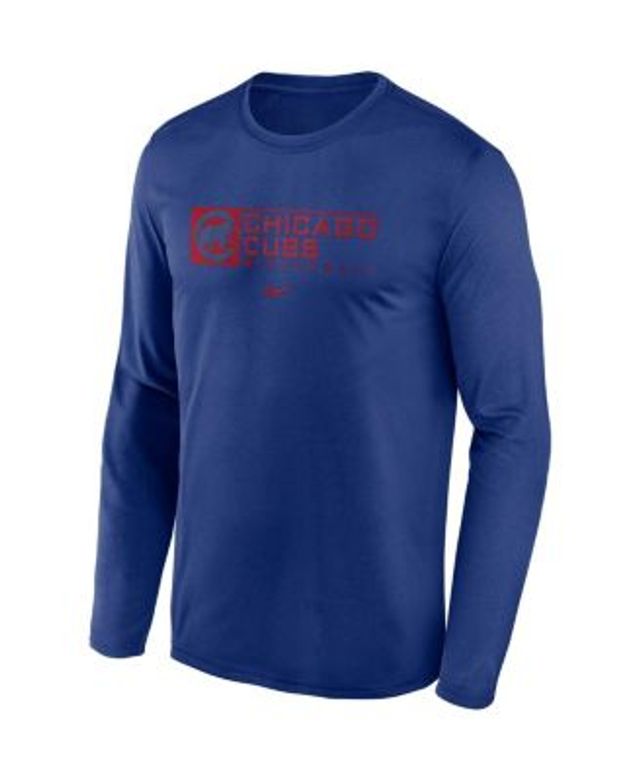 Men's Nike Royal Chicago Cubs Over Arch Performance Long Sleeve T-Shirt