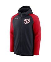 Nike Men's Red, Navy Washington Nationals Authentic Collection Short Sleeve Hot Pullover Jacket - Red