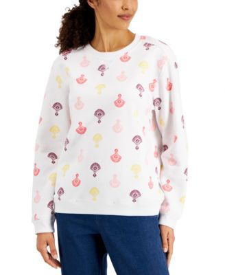Women's Printed Fleece Top, Created for Macy's