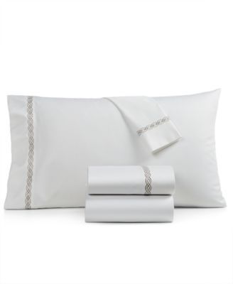 Sleep Luxe Lattice Hem Cotton 800-Thread Count Created for Macy's