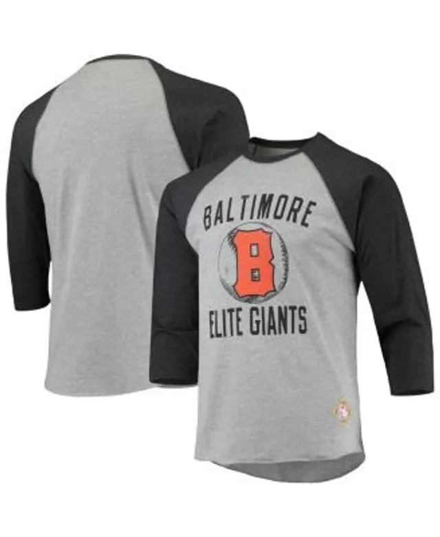 Men's Stitches Heathered Gray/Royal Chicago American Giants Negro League Wordmark Raglan 3/4-Sleeve T-Shirt Size: Small