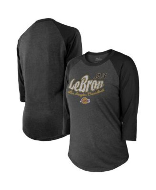 Women's Fanatics Branded Anthony Davis Cream Los Angeles Lakers Raglan 3/4-Sleeve T-Shirt