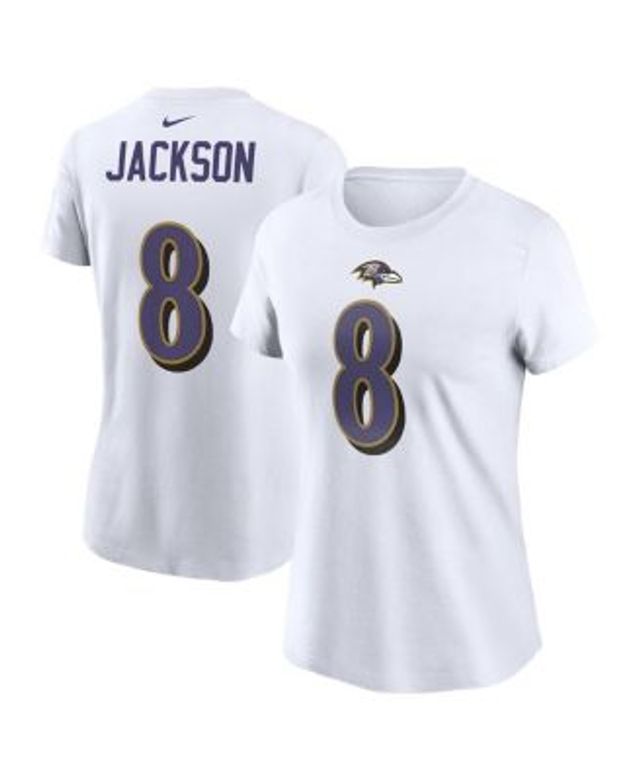 Women's Majestic Threads Lamar Jackson Purple Baltimore Ravens Tri