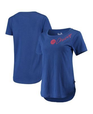 Women's Nike Royal Chicago Cubs Mascot Outline Weekend Tri-Blend T