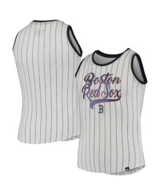 Women's Washington Nationals New Era White/Red Pinstripe Scoop Neck Tank Top