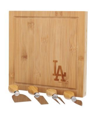 Los Angeles Dodgers Bamboo Cutting and Serving Board with Utensils Set