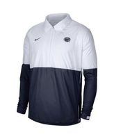 Men's Dallas Cowboys Nike White/Navy Sideline Coaches Half-Zip Short Sleeve  Jacket